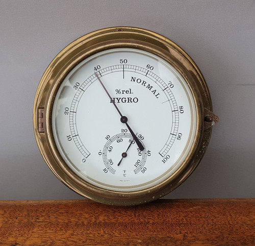 Hygrometer messing 60er 70er - messing,